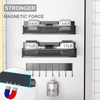 Aufworld Magnetic Spice Rack for Refrigerator, 5 Pack Magnetic Shelf, Moveable - Image 3
