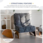 MAXYOYO Accent Chair with Ottoman Adjustable Backrest, Tufted Living Room Chair - Image 6