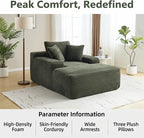 Oversized Boneless Chaise Sofa Bed, Corduroy Chaise Lounge Chair Indoor - Image 3