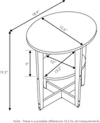 Furinno JAYA Side Table Set of 2, 2-Tier Round Modern End Table - Image 3