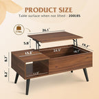 WLIVE Coffee Table for Living Room, Lift Top Coffee Table - Image 3