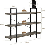 OtterOasis Heavy Duty 3-Tier Industrial Bookcase, 120lbs Shelf Capacity - Image 2