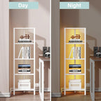 TUTOTAK Corner Shelf with LED Light, 5-Tier Corner Bookshelf - Image 5