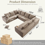 Sectional Cloud Couch for Living Room, Modular Floor Deep-Seat Sofa, Big Comfy - Image 2