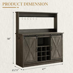 4ever2buy Farmhouse Coffee Bar Cabinet - Image 2