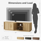 FORTUNETEC TV Stand for 75 Inch TV, Mid Century Modern TV Stand - Image 2
