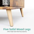 7-Cube Storage Organizer with Natural Wood Legs, Mid-Century Modern Bookcase - Image 8