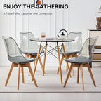 5-Piece Round Dining Table Set, Small Kitchen Table Chairs Set of 4 Space - Image 8