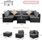 7 Pieces Black Patio Furniture Set - Image 2