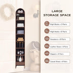IFGET 67" Tall Arched Bookshelf, 8 Tiers Arch Bookcase - Image 4