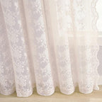 YJ YANJUN Vintage Lace Curtains 63 Inch Length 2 Panels Set Cute Floral Designs - Image 5