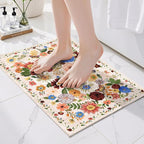 Blush Floral Entry Rug Small Door Mat 24x17 Inch by WelcometoBabovid