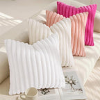 decorUhome Fall Faux Fur Throw Pillow Covers 22x22 Set of 2 Hot Pink | - Image 7