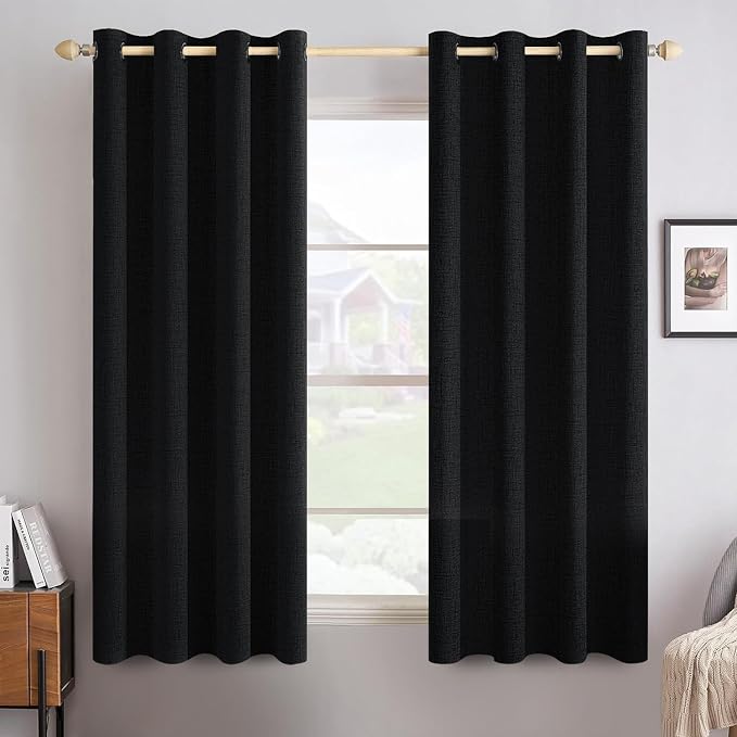 MIULEE 100% Blackout Linen Curtains by MIULEE