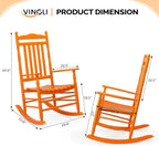 VINGLI Wooden Rocking Chair Outdoor, Patio Rockers - Image 3