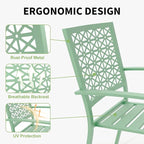 GarveeTech 3 PCS Outdoor Bistro Set, Stackable Modern Metal Steel Table and - Image 8