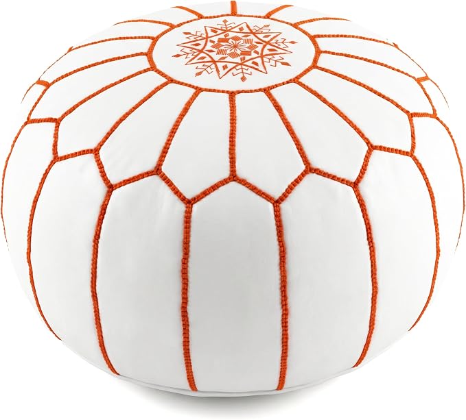 Marrakesh Gallery Genuine Leather Round Pouf Unstuffed by MarrakeshGallery
