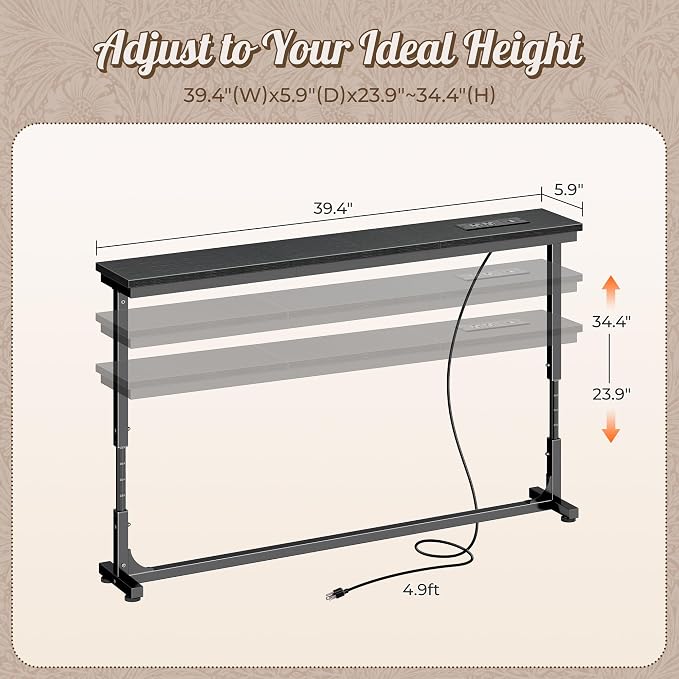 Huuger 39.4 Inch Behind Couch Table - Image 2