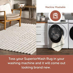 nuLOOM Kai Off White Striped Washable Area Rug, Off White - Image 4