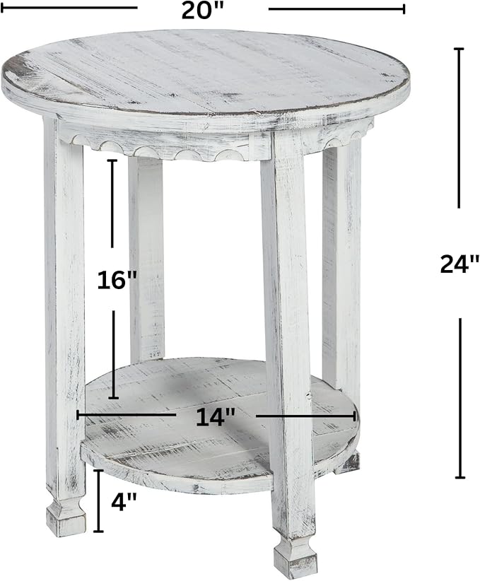 Alaterre Furniture Country Cottage Rustic Farmhouse Nightstand – 20-Inch Side - Image 3