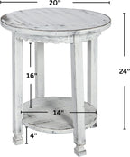 Alaterre Furniture Country Cottage Rustic Farmhouse Nightstand – 20-Inch Side - Image 3
