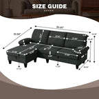 Sectional Sofa Couch for Living Room, Deep 3-Seater L Shaped Couches - Image 2