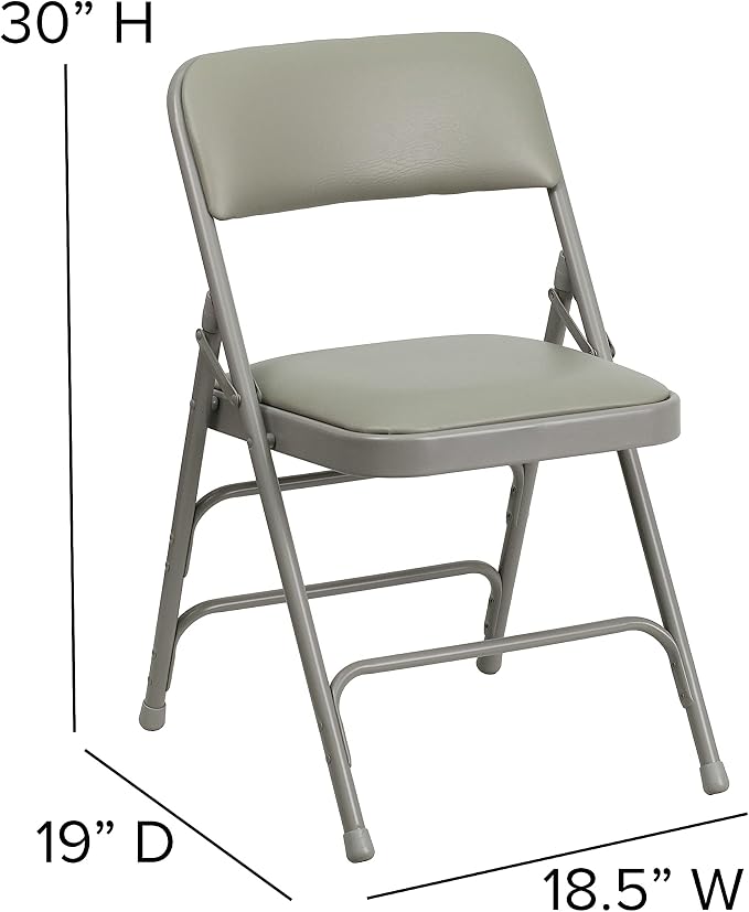 Flash Furniture 2 Pack HERCULES Series Curved Triple Braced & Double Hinged - Image 3