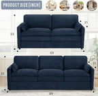 Classic Chenille Sofa Set with 2 Extra Armrest Pillows, Loveseat and 3-Seat - Image 3