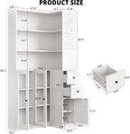 IRONCK Corner Bookshelf with LED Lights, 78.7" Tall Corner Bookshelves with 2 - Image 2