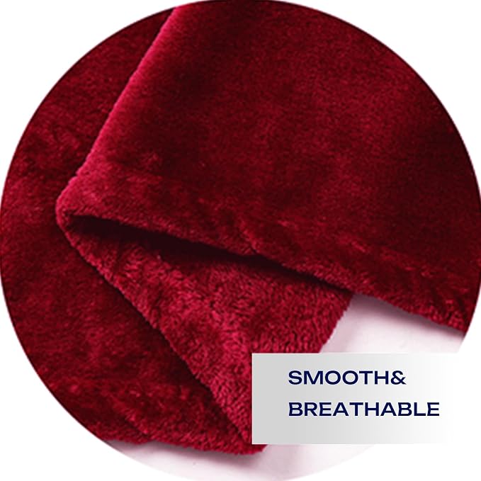 Red Fleece Plush Throw Blanket 50"x70"for Couch Sofa Fuzzy Cozy Flannel | Super - Image 5