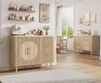 47.2" Buffet Storage Cabinet, Modern Fluted Coffee Bar Station - Image 9