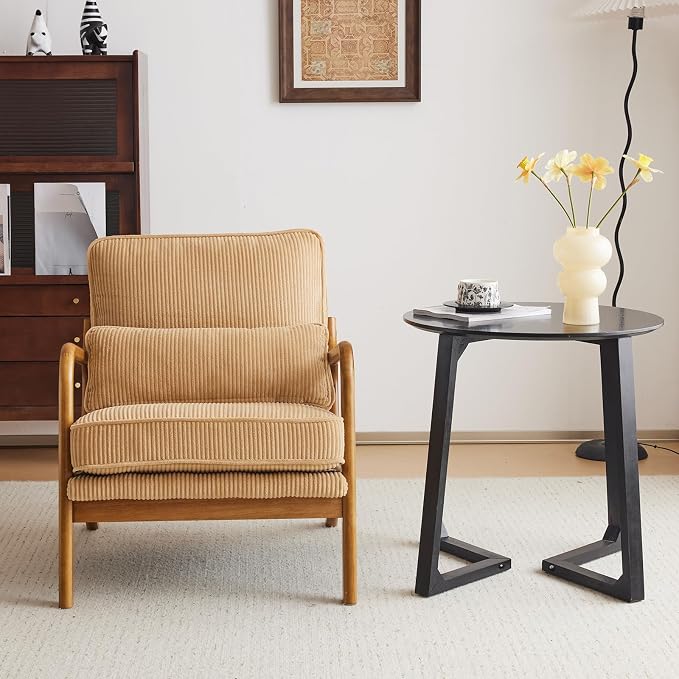VINGLI Upgraded Premium Corduroy Accent Chair, Upholstered Arm Chair, Solid - Image 9