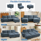 TEKAMON 27.5" Storage Ottoman, Square Footrest - Image 4