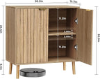 Vrullu Fluted Storage Cabinet, Free Standing Buffet, Wood Sideboard, Dining Room - Image 2