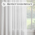 MYSKY HOME White Curtains 80 Inch Length 2 Panels Set - Image 6