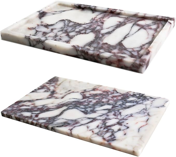 Real Luxurious Natural Marble Vanity Tray Genuine Marble Storage Tray by DUANYAN