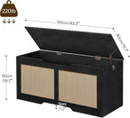 HOOBRO Storage Bench, 43.3" Toy Box, Rattan-Like Storage Chest, Sturdy Entryway - Image 3