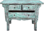 Vintage Distressed Pastel Green Marks Drawers Credenza Side Table Cabinet - Image 5