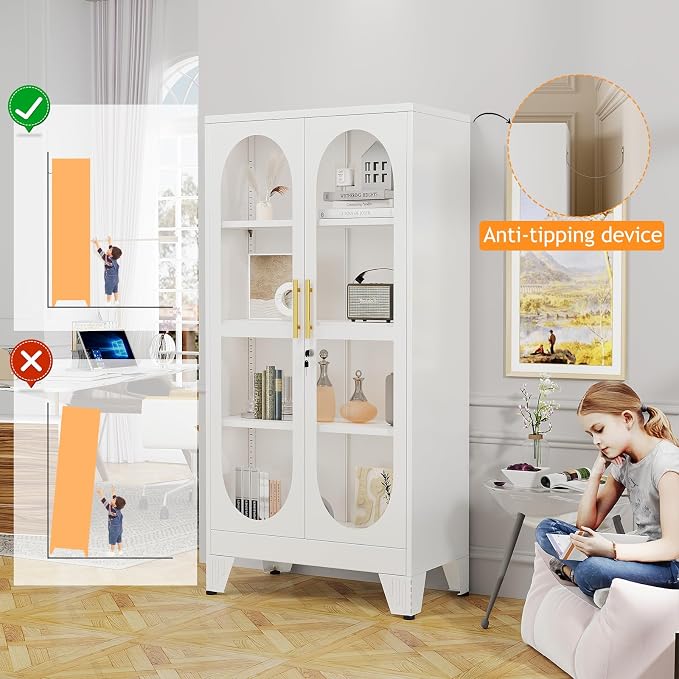 PAOFIN 61" H Locking Display Cabinet - Image 7