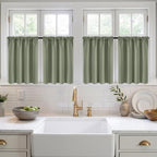 MIULEE 4 Panel Set Short Bedroom Blackout Curtains 54 Inch Long Sage Green | - Image 7