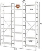SUPERJARE Triple Bookshelf, Bookcase - Image 3