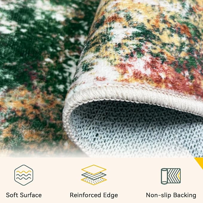 RELEANY Washable 10'x14' Abstract Area Rug - Image 4