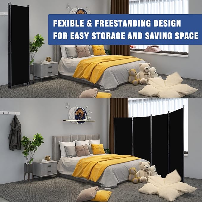 Room Divider 6FT Portable Room Dividers and Folding Privacy Screens, 4 Panel - Image 5