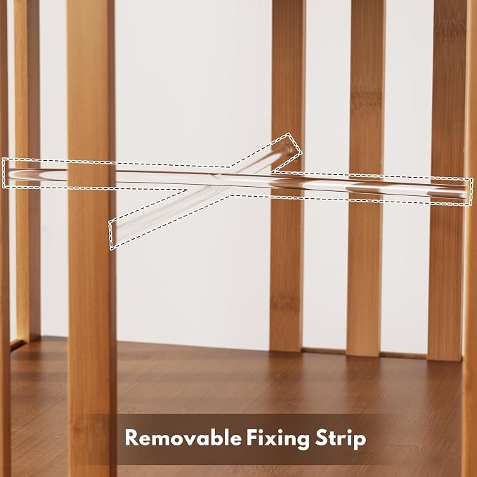 YOWOS Rotating Bookshelf Tower, 360° Display Spinning Bookcase, Bamboo - Image 9
