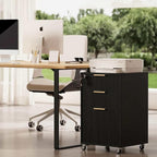 3 Drawers Fluted Mobile File Cabinet - Image 6