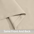 Yakamok Room Darkening Curtains 52x63 inch Length Cream Beige-Living Room | 2 - Image 5