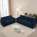 Classic Chenille Sofa Set with 2 Extra Armrest Pillows, Loveseat and 3-Seat - Image 5