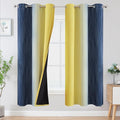 Navy Blue and Yellow Ombre Blackout Curtains by ESTELARTEXTILER