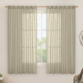 Semi Sheer Linen Curtains 63 Inch by LAMIT