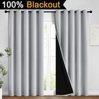 Yakamok Light Grey 100% Blackout Curtains 96 Inches Long 62" Wide 2 Panel | - Image 2